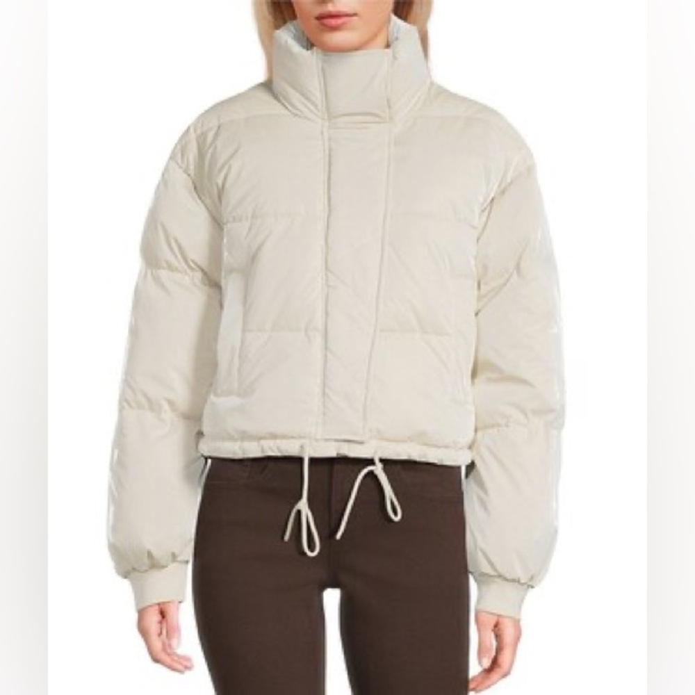GB Collared Puffer Jacket Size Small Ivory Stone